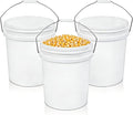 3 Pack 5 Gallon Plastic Buckets with Metal Handle, Food Grade Bucket for Food Storage, Pet Dog/Cat Food Container, Water Bucket, Cleaning Bucket for Home, Garage & Outdoor Use