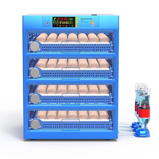 Eggs Incubator for Hatching Eggs, Automatic Egg Turning and Humidity Control, Automatic Water Adding, Egg Candler, Poultry Egg Incubators for Chicken Duck Goose Pigeon Quail (Blue, 192 Eggs)