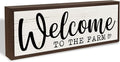 Farm Decor, Welcome to the Farm Sign, Decorative Wooden Wall Plaque, Country Style Home Decoration, Front Door Decoration for Entryway, Garden Yard Decor 9.5x3.1x1 inches
