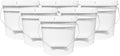 1-Gallon Bucket with Airtight Lid – Made in USA, Food Grade BPA Free Plastic, Heavy Duty Multi-Use, Metal Handle with Grip, Stackable Storage – White, 6 Pack