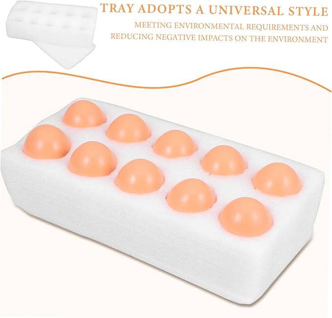 Egg Carton Storage Box Cushioning Foam 10-Cell Egg Crate Tray for Safe Shipping and Refrigerator Organization