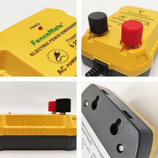 FenceMate AC Powered Electric Fence Charger Output 0.35J up to 7 Miles to Contain Pet, Poultry, Keep Rodent & Nuisance Animals Out, Used in Homestead, Garden, Pond, Orchard Fence Energizer up to 7 kV