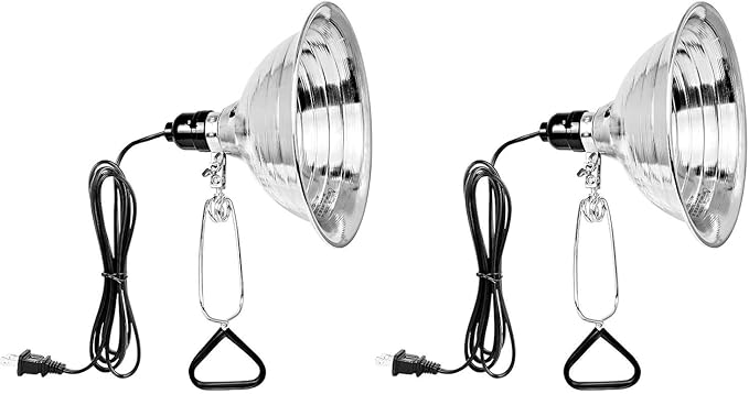 Simple Deluxe 8.5 Inch Adjustable Clamp Lamp Light Socket with Aluminum Reflector, Suit for Max 150 Watt Lamp (No Bulb Included), 6ft 18/2 SPT Cord, 2-Pack