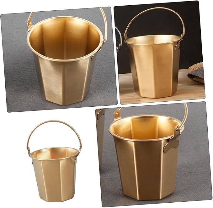 Mikinona Thickened Stainless Steel Water Bucket Handle Portable Multipurpose Container for Camping Outdoor Use and Home Sturdy Water Holder for Farm and Utility