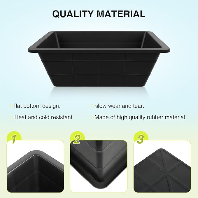 4 Pcs Rubber Feeder Pan,3 Gallon Horse Feed Bucket Utility Feed Bucket,Large Utility Heavy Duty Horse Trough Feeder for Pig Goat Chicken Dogs Farm Small Animal