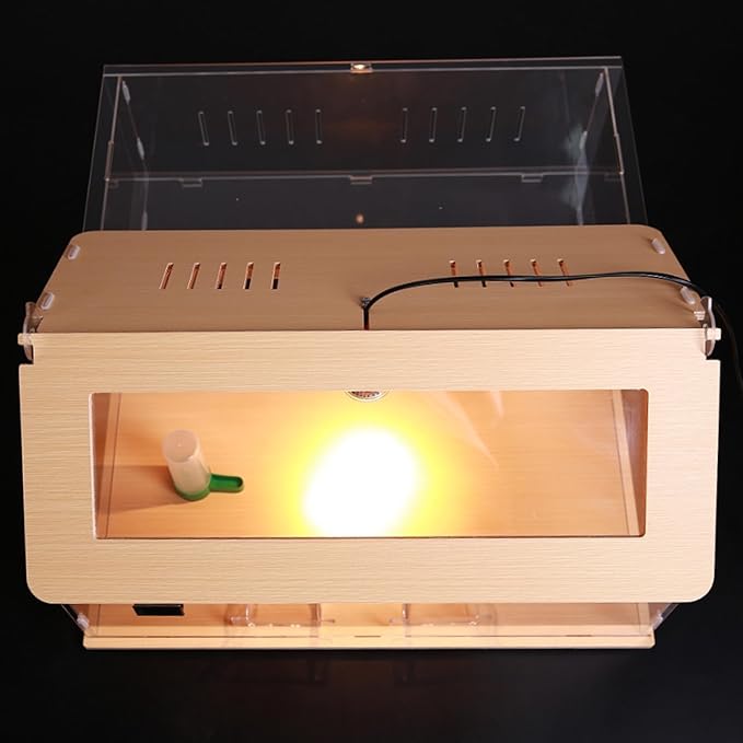 Large Intelligent Newborns Chick Brooder Box Quail Cage Egg Incubator Tortoise Habitat 40-50 Chick Starter Kit,5-in-1 with Adjustable Temperature Control,Feeder,Waterer,Heat Lamp