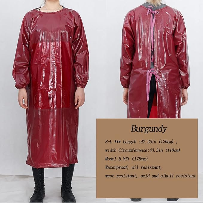SUJAN Apron with Sleeves Splash Suit Waterproof Smock Chemical Resistant Safety Aprons Coverall