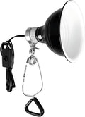 Simple Deluxe Reptile Clamp Dome Lamp, Equipped with 5.5-Inch Aluminum Reflector, Suitable for Amphibian Pet Terrariums Habitat (Without Bulb), 1 Pack, Black