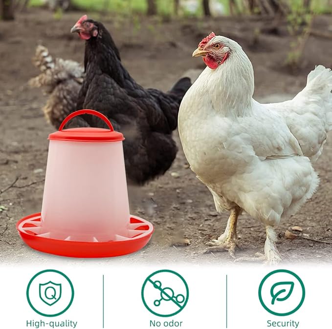 Chicken Feeder Waterer Kit Hanging 3.17 Quart Poultry Water Fountain & 6.6lb Feeder for Chick Duckling & Gosling