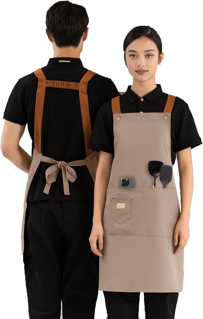 Chef's Aprons,kitchen work apron,with pockets,waterproof,suitable for gardening,painting,barbecue,artists,carpenters