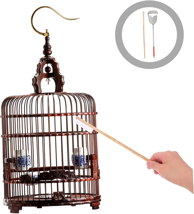 ibasenice 2pcs Efficient Bird Cage Cleaning Brush Set Brush Scoop Small Animal Cage Accessory Pet Bird Cleaning Tools