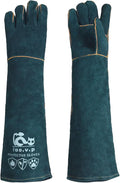 Animal Handling Gloves 24-inch Scratches Proof, Multipurpose Pet Gloves，Grabbing Reptile Bite Resistant XL Size, Green