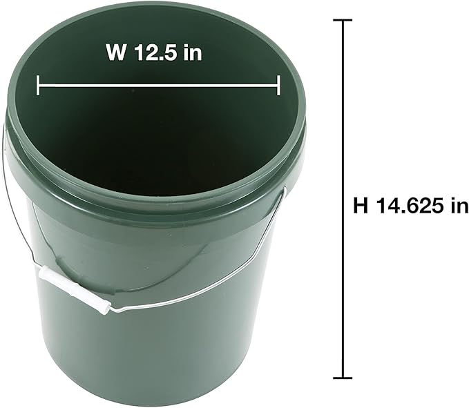 United Solution ECOSense 5 Gallon Bucket, Heavy Duty, Comfortable Handle, Perfect for on The Job, Home Projects, or Cleaning; Made from 90% Recycled Materials.100% Recyclable (Pack of 3)