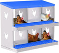 Chicken Nesting Box,6 Compartments Galvanized Steel Metal Chicken Laying Box with Roll Out Egg Collection,Wall Mount Chicken Nesting Boxes,Easy Egg Collection, Hen Roosting Boxes