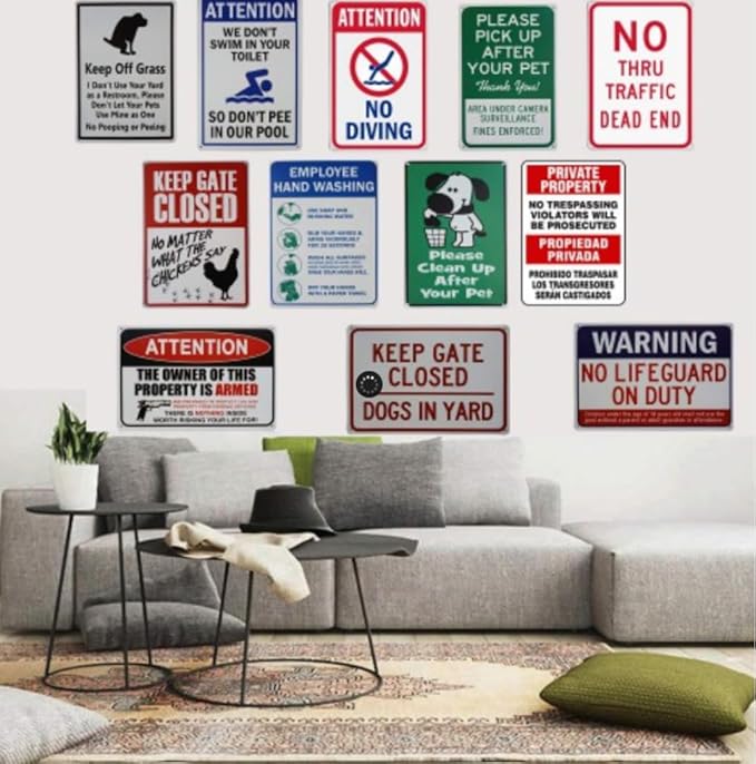 Barn Rules Sign Vintage Metal Sign Farm Farmhouse Ranch Wall - (Aluminum) 12 inch x 8 inch