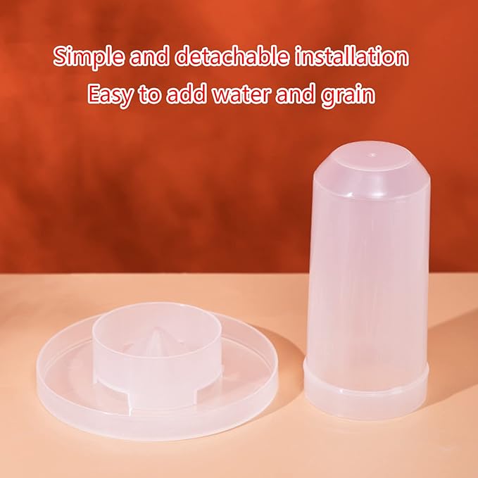Bird Chicken Automatic Food Water Feeder Poultry Port Rain No Waste Fit for Buckets Barrels Auto Feeding Plate Chicken Feeders for Outdoors Automatic