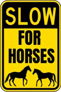 Vintage Metal Sign SLOW DOWN FOR HORSES Tin Sign Retro Wall Decor For Home Coffee Bar Funny Aluminum Sign 8x12 inch