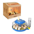 Wooden Chicken Brooder Kit & Automatic 18 Egg Incubator - Complete Poultry Raising Starter Solution, from Hatching to Brooding!