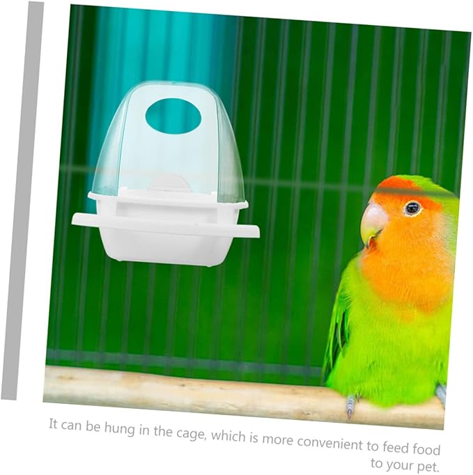 BESTonZON 2pcs Outdoor Parrot Food Container Bird Feeder Hanging No-Spill Bird Food Box for Cage and Wild