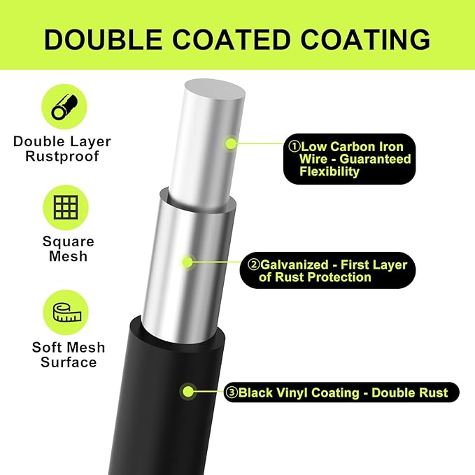 Black Hardware Cloth Roll 1/2 inch 24 inch x 100 Foot - Chicken Wire Fence Roll Garden Fence Mesh Wire Fence Welded Wire Fencing