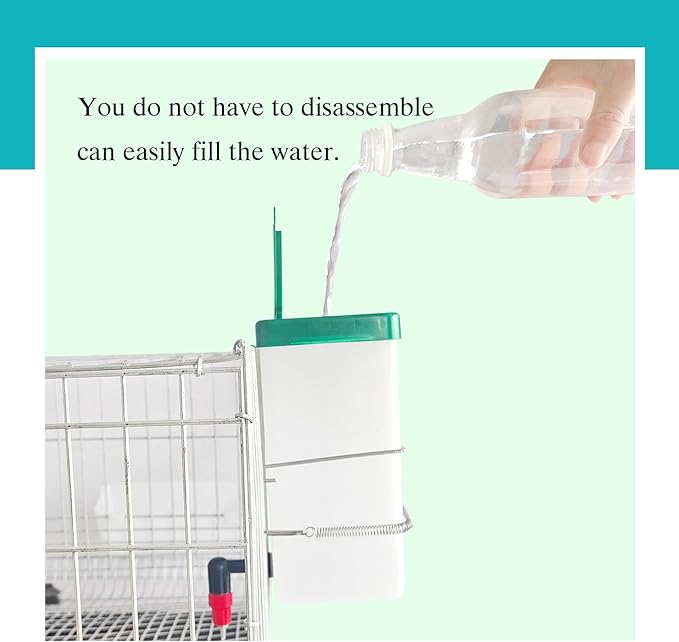 1L Automatic Drinker System Chick Water Cups 1L Hanging Automatic Fill Chick Cup Drinker Waterer Used for Cages (red, 2)