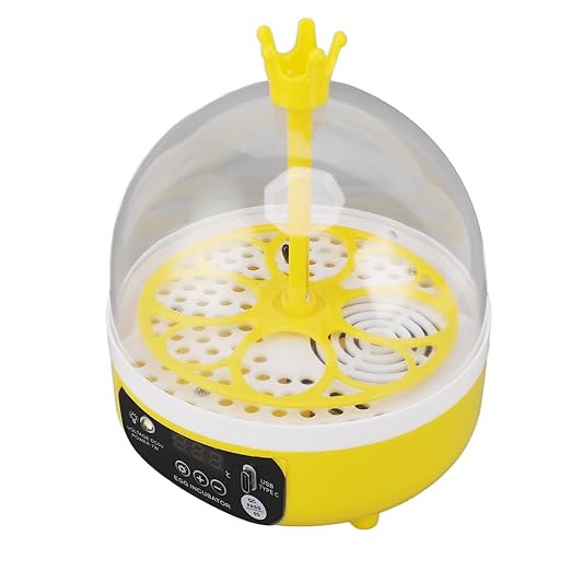 Pssopp Mini Egg Incubator, Automatic Temperature Humidity Control, Chicken and Duck Poultry Hatching Machine, for Home Use, 7W Power, Compact Design (Manual Turning)