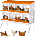 Chicken Nesting Box,8 Holes Galvanized Steel Metal Chicken Laying Box with Automatic Roll-Away Egg Collection System & Removable Tray,Wall Mount Nesting Boxes
