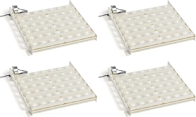 Farm Innovators 3200 Automatic 41 Spot Egg Turner for The Bottom of Incubators to Eliminate Manual Handling and Improve Hatching Rate, White (4 Pack)
