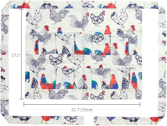 Sefiron Chicken Egg Collecting Apron,12 Deep Pockets for Hense,Duck,Goose Eggs