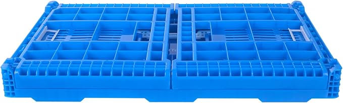 Restaurantware Plastic Milk Crates for Storage - 10 Pack - Cater Tek Stackable Storage Buns for Organizing - Collapsible Storage Basket for Groceries, Home Supplies, Blue