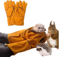 Sugar Glider Bite Proof Gloves Leather Long Animal Handling Glove for Dog Cat Scratch Bird Hedgehog and Hamster