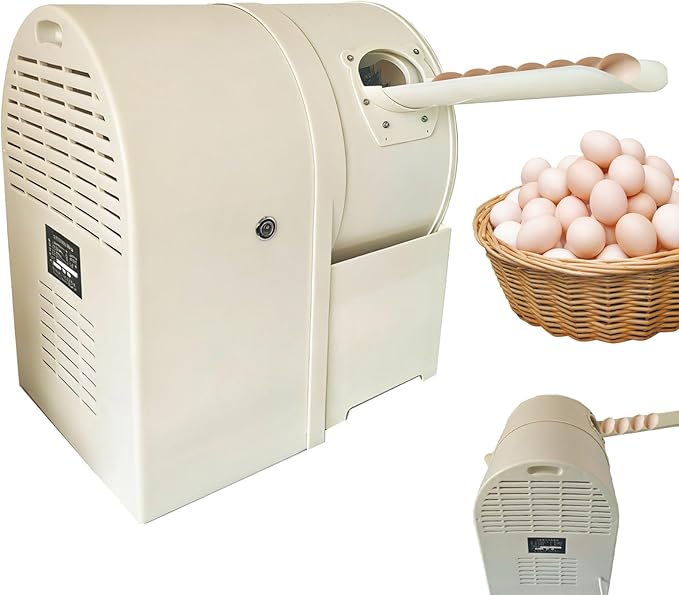Electric Egg Washing Machine, Home/Commercial Automatic Egg Cleaning Machine, Egg Brushing Machine with Roller Brush for Chicken Duck Goose Egg (Single-barrel)