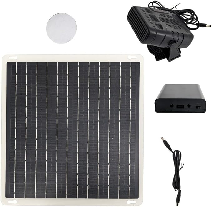 Car Interior Warming Fan, Portable Car Heater for Winter, Solar Heater for Chicken Coop, 10w Solar Panel Car Heater Dryer Heater Winter Solar Pet House Warming Fan, Heating Solution for Cold Weather