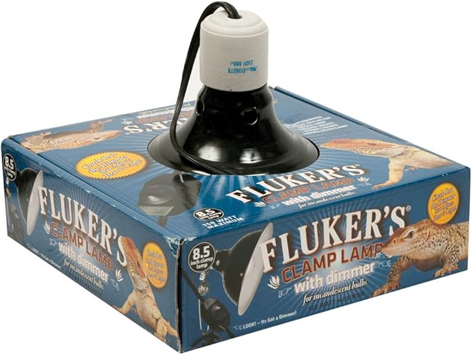 Fluker's Repta-Clamp Lamp, Heavy Duty Clamp Light For Reptile Tanks and Terrariums, UL/CUL Approved, Great for Reptile Basking, 150-Watt Maximum with Dimmable Switch, 8.5"