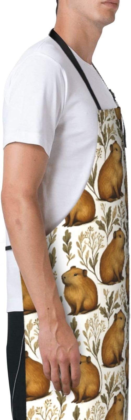 Serene Swan In Stream Adjustable Waterproof Apron Work Cooking Apron With Pockets For Men Women