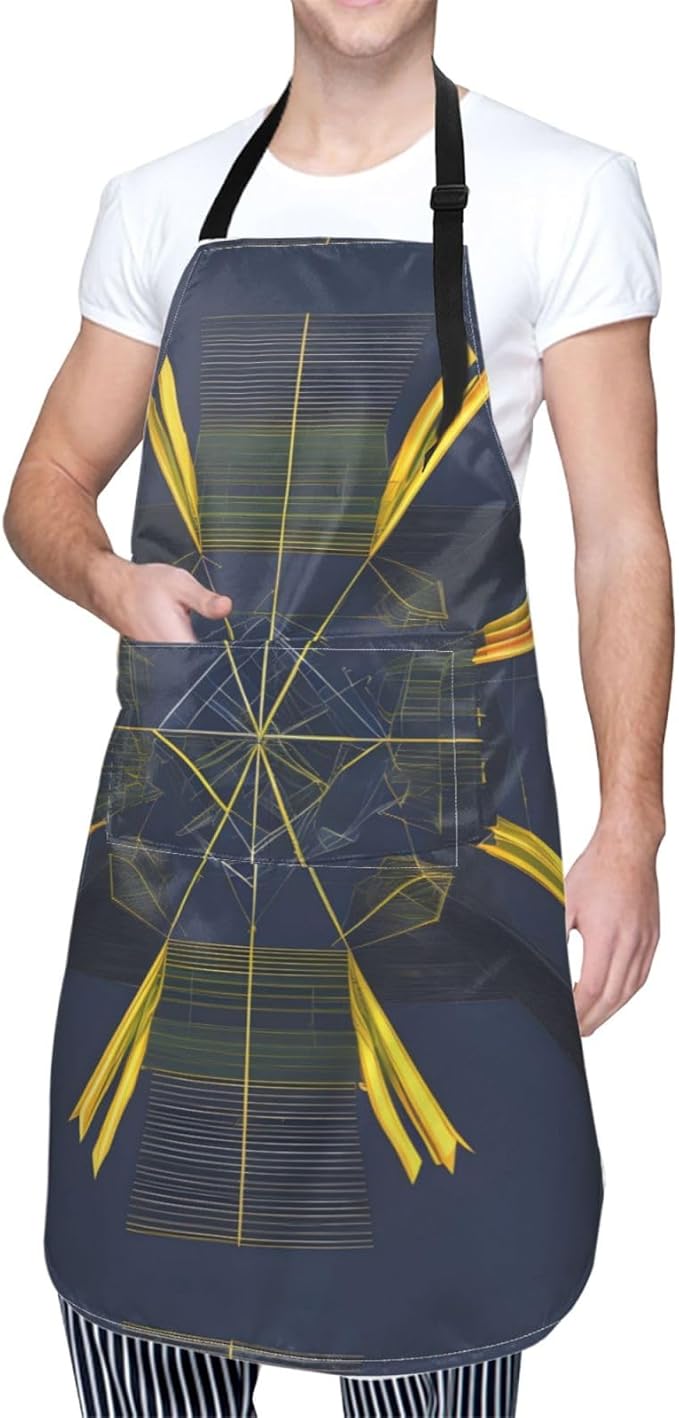 Multidimensional Space Heavy Duty Waterproof Apron with Pockets for AdultsResistant Grilling, Gardening, Painting