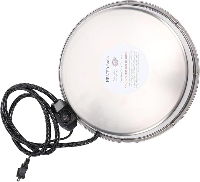 Chicken Waterer Heating Base, Thermostat Control Electric Heater with Water Proof Design, Ideal for Metal Plastic Poultry Drinker Ducks, Geese, Turkeys & Pigeons (US Plug)