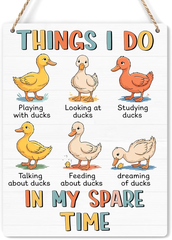 Duck Gifts Sign Funny Duck Coop Accessories Duck Signs Humor Decor for Home Farm Duck-Coop Kitchen Garden Yard Country Decor 8x10 Inch