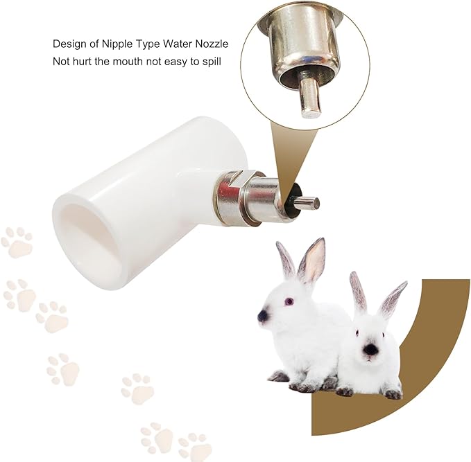 8Pcs Automatic Chicken Nipples Waterer Metal with 1/2'' PVC Tee Fittings for No Leak Rabbit Watering System (Stainless Steel, 8pcs)