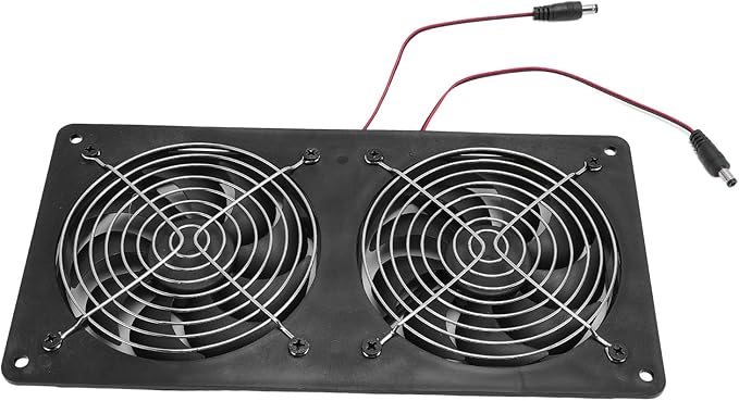 6 Inch Dual Solar Exhaust Fan, 20W Monocrystalline Silicon Solar Panel Ventilation Fan with Timed Controller, Low Noise Solar Powered Fan for Greenhouse, Chicken Coop, Shed