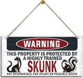 Warning Sign, Skunk Warning Wood Plaque Sign, Funny Door Signs, Decorative Wood Hanging Suspension Plaque, Farmhouse Wooden Wall Decor, Outdoor Hanging Wooden Signs
