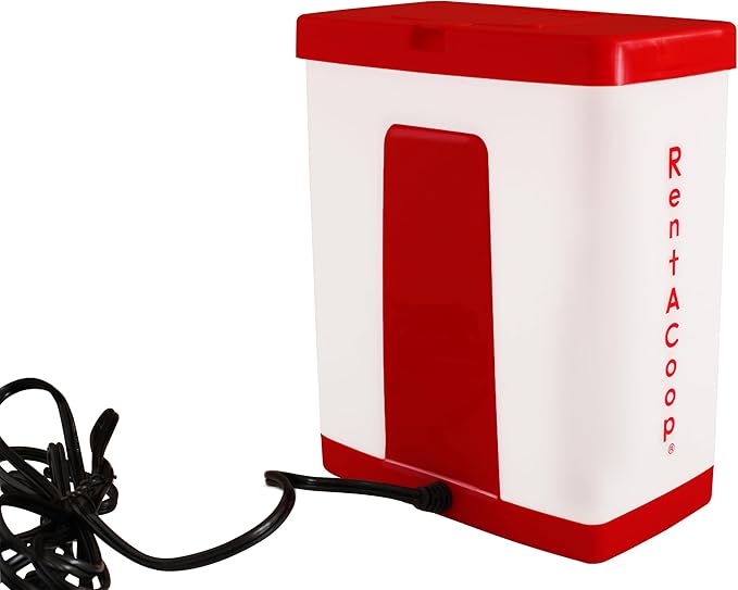 RentACoop 64oz(2L) BPA-Free Heated Poultry Drinker with Plastic Horizontal Nipple and 6ft Power Cord for Chickens, Pigeon, Quail, and Other Large Animals