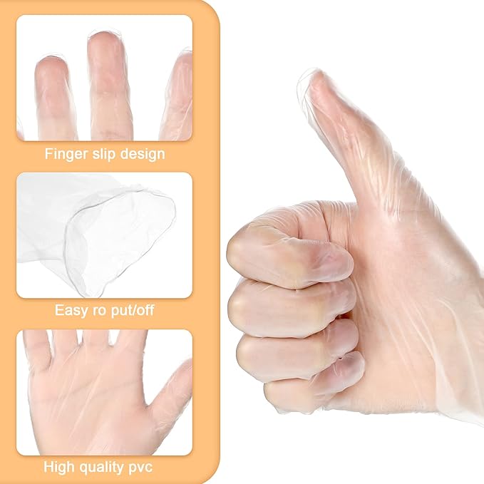 Honeydak 30 Pairs Field Dressing Gloves Disposable Deer Gutting Hunting Cleaning Gloves with Long and Short Mitten Combo PVC