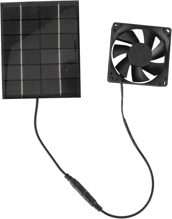 2W Solar Panel Exhaust Fan, Ventilation Cooling Tool for Chicken Coops, Greenhouse, Shed, Pet House