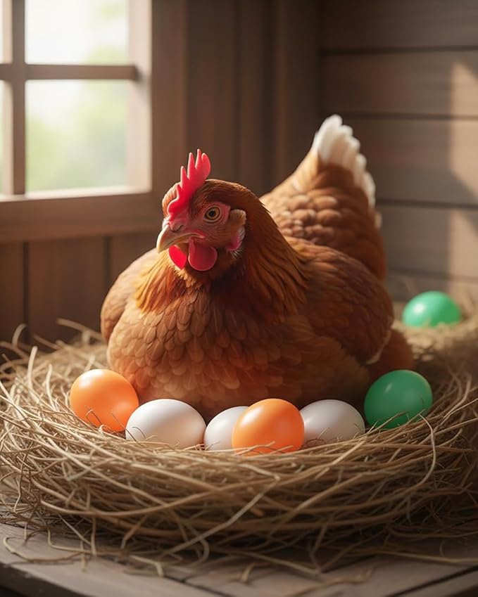 16 Pcs Wooden Dummy Nest Eggs - Faux Fake Eggs for Laying Hens, Poultry Training Mannequin Eggs