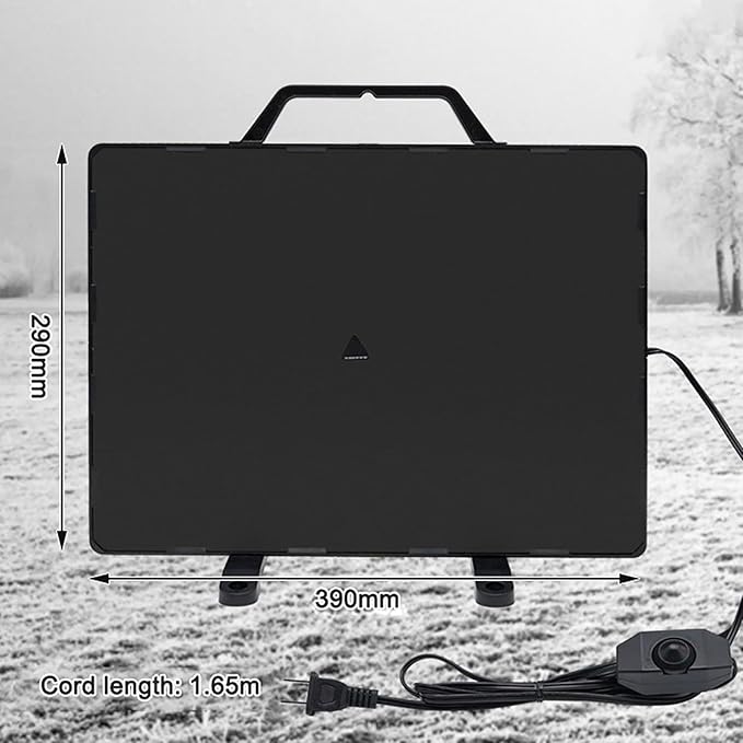 Thermostatic Chicken Coop Heater with 160W Radiant Heating Panel and 0-99 Degrees Celsius Adjustable Temperature - Heavy Duty Stainless Steel Heating Plate for Poultry - Wall