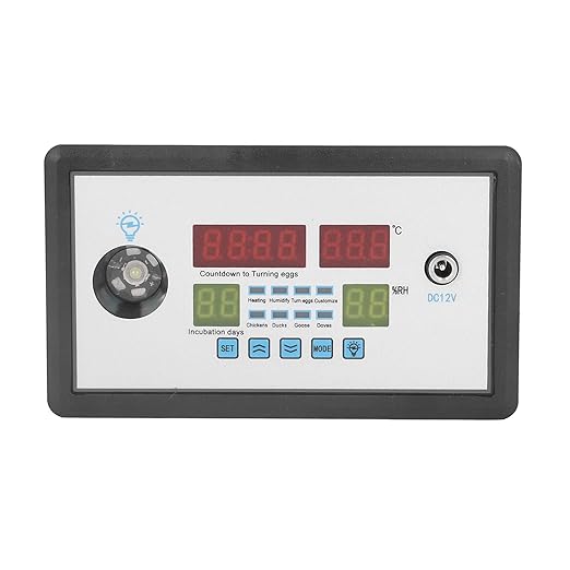 12V Egg Incubator Controller Thermostat, Intelligent Digital Automatic Temperature Control for Various Eggs (Chicken Duck Bird Quail)