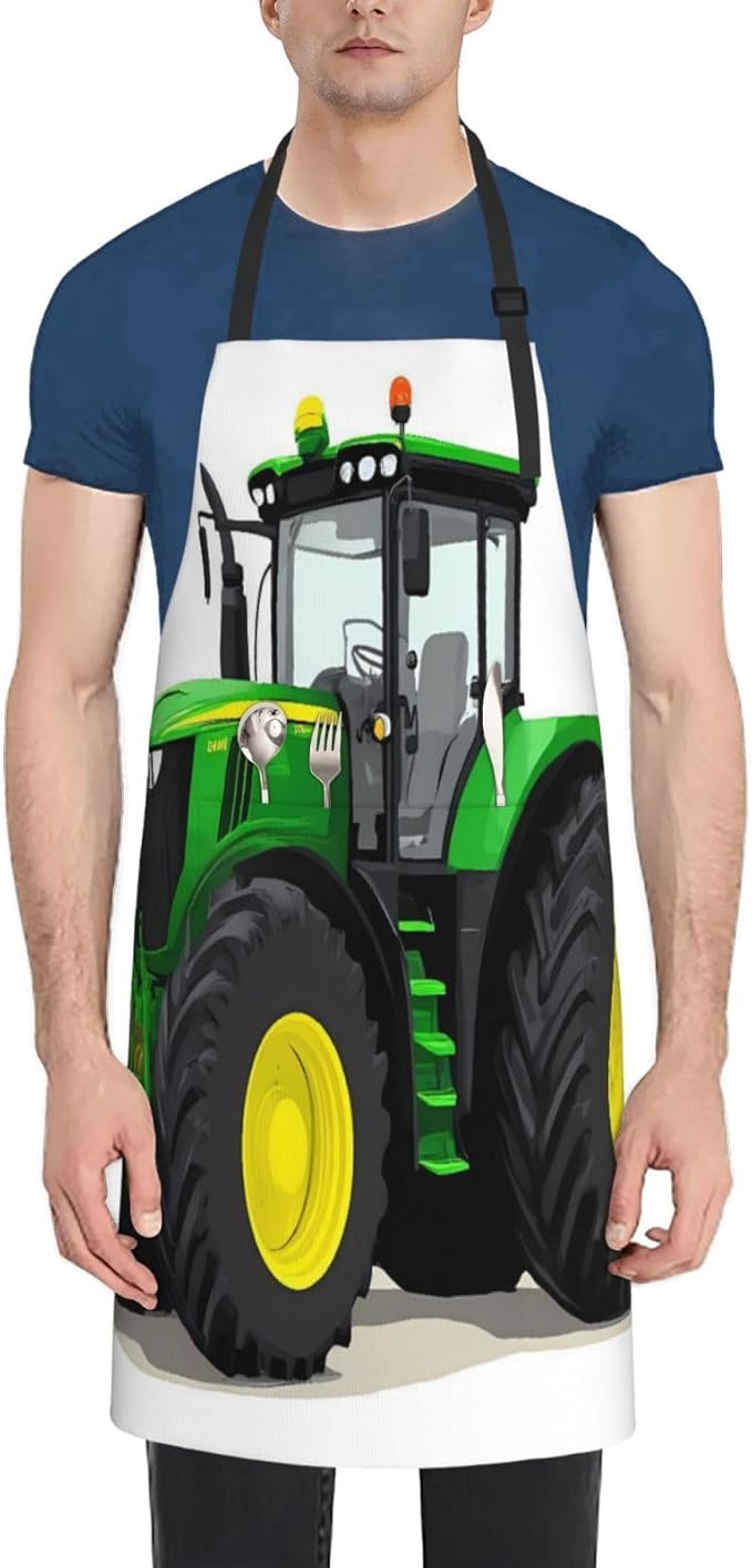 Big Farm Tractor For Waterproof Adjustable Adult Apron With Pockets For Men And Women Cooking, Painting