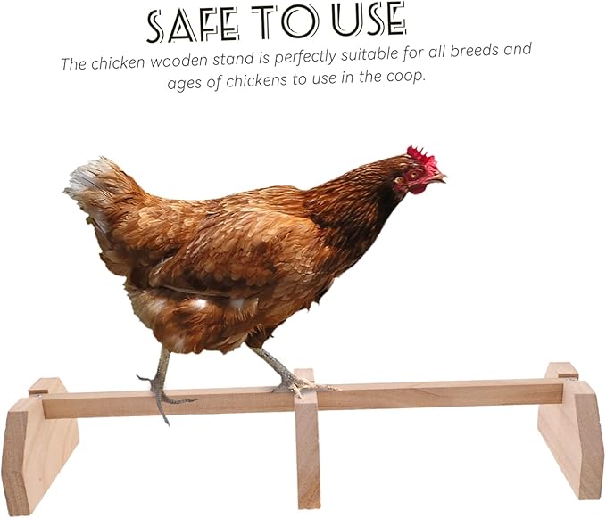 Milisten Wooden Chick Perch Stand for Chickens and Parrots Multi-Functional Roosting Bar for Coop Easy to Install for All Breeds and Ages