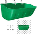 Hanging Goat Feeders,Chicken Feeder Waterer,Large Feed Trough 7.5 Quart 1 Pack,Hanging Fence Feed Trough for Poultry Livestock,Green
